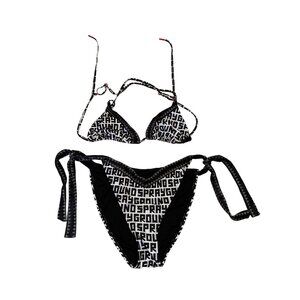Sprayground Limited Edition Black & White Bikini Set XL Bottom Large Top Sexy